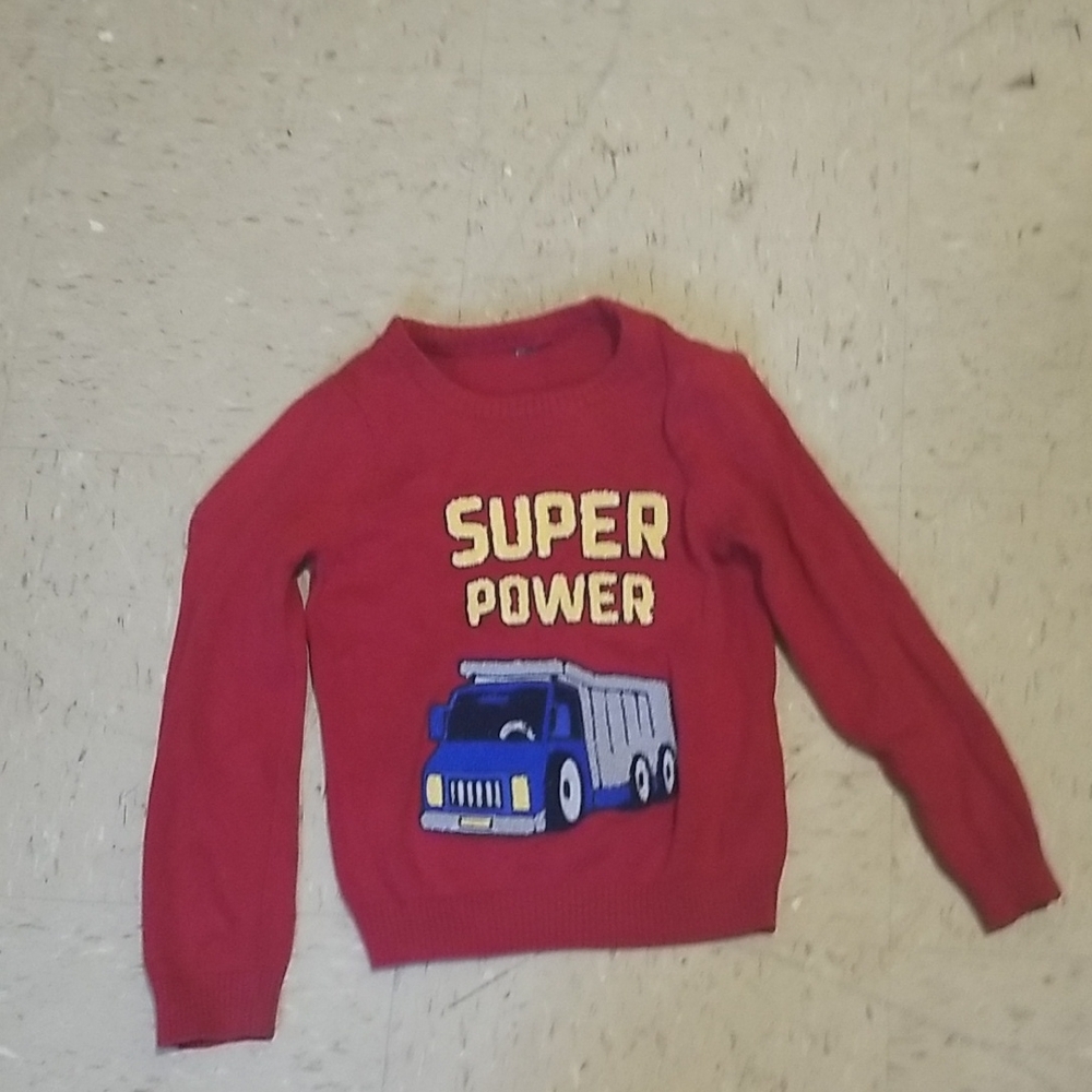 Red Super Power Kids Sweater